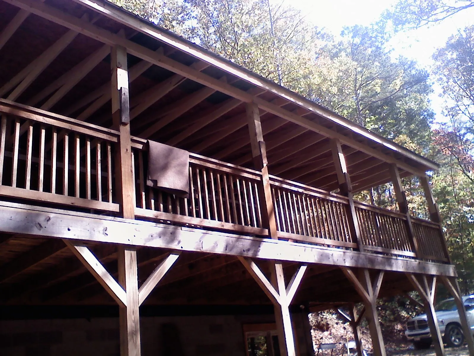 Timber framing under a new elevated porch and deck — Roof Leak Repair in Wells by Roofing Brothers